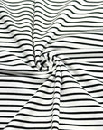 (RAYON MODAL) BLACK THIN STRIPES ON OFF WHITE