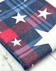 (KNIT) OFF WHITE STARS ON NAVY AND RED PLAID (3)