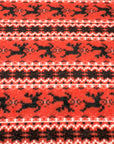 (BRUSHED SWEATER KNIT) BLACK REINDEERS ON RED