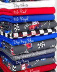(YUMMY RIB) BLUE AND RED CARS ON CHARCOAL