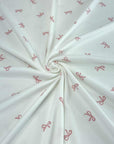 (2X2 RIB) TINY PINK BOWS ON OFF WHITE