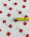 (2X2 RIB) RED BOWS ON OFF WHITE