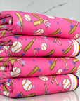 (YUMMY RIB) BASEBALLS AND BATS ON PINK (1)
