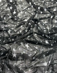 (MESH) WHITE STARS ON BLACK