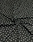 (4X2 RIB) TINY OFF WHITE POLKA DOTS ON BLACK