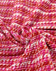(PLEATED) PINK, ORANGE, AND OFF WHITE LINES