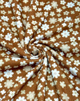 (2X2 YUMMY RIB) CREAM AND OFF WHITE TINY FLOWERS ON BROWN