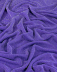 (LUREX NYLON SPANDEX) METALLIC POLKA DOT SILVER SHIMMER ON PURPLE
