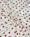 (DBP) RED TINY HEARTS ON OFF WHITE
