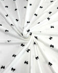 (POINTELLE RIB) BLACK BOWS ON OFF WHITE