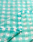 (POPCORN/ BUBBLE) MINT AND OFF WHITE GINGHAM PATTERN