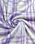 (4X2 YUMMY RIB) LAVENDER PLAID ON LILAC