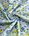 (FLANNEL COTTON) FLORAL PATTERN ON LIGHT BLUE