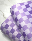 (4X2 YUMMY RIB) PURPLE AND LAVENDER CHECKERED ON LILAC