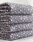 (4X2 YUMMY RIB) WHITE FLORAL ON VINTAGE PURPLE