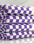 (FRENCH TERRY) PURPLE AND OFF WHITE CHECKERED (2)