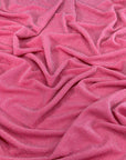 (LUREX NYLON SPANDEX) METALLIC POLKA DOT SILVER SHIMMER ON PINK