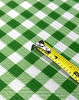 (4X2 RIB) GREEN AND OFF WHITE GINGHAM