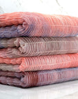 (PLEATED MESH) BLUE AND CORAL TIE DYE