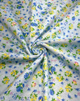 (FLANNEL COTTON) FLORAL PATTERN ON LIGHT BLUE