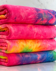 (DBP) NEON PINK AND RAINBOW TIE DYE