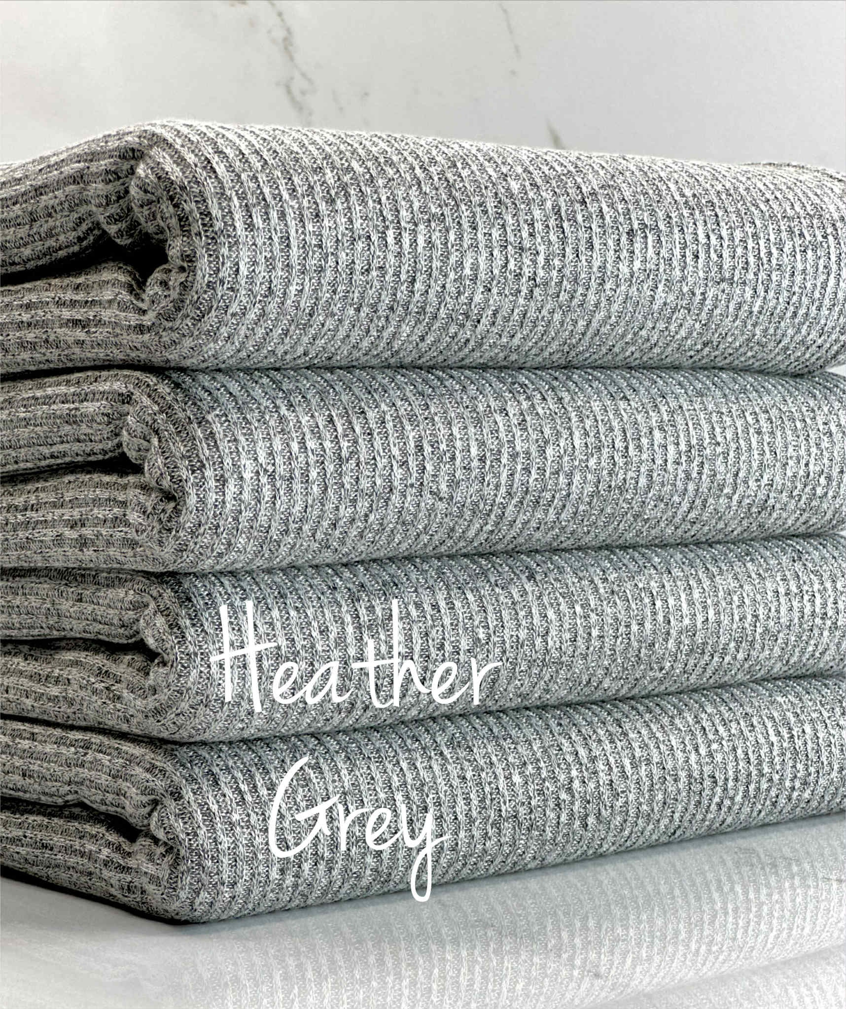 (CASHMERE RIB BRUSHED) HEATHER GRAY