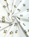 (2X2 BRUSHED RIB) TEDDY BEARS ON OFF WHITE