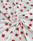 (2X2 RIB) RED BOWS ON OFF WHITE