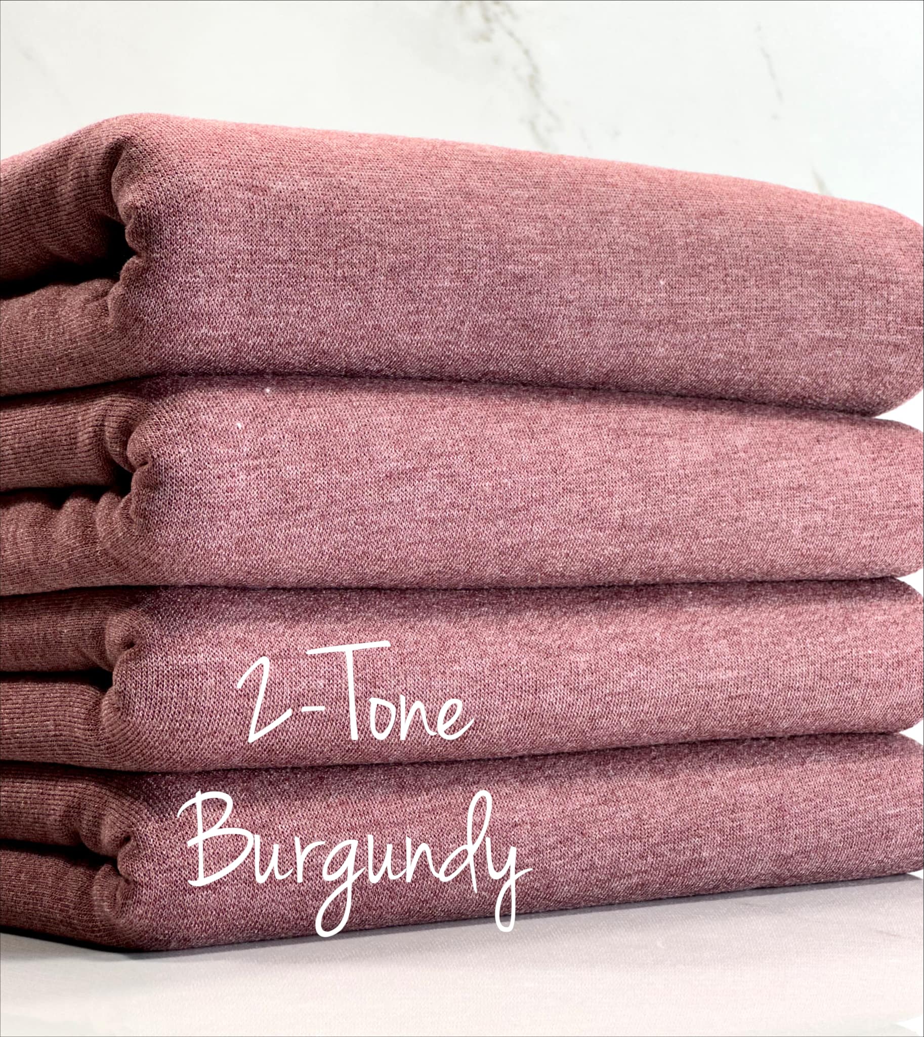 (FRENCH TERRY BRUSHED) 2-TONE BURGUNDY