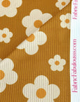 (4X2 RIB) CREAM DAISIES ON MUSTARD