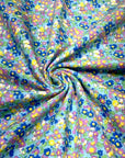 (FLANNEL COTTON) FLORAL PATTERN ON BLUE