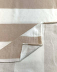 (BRUSHED SWEATER KNIT) LIGHT MOCHA AND OFF WHITE LARGE STRIPES