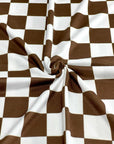 (OAKLEY) BROWN MEDIUM CHECKERED ON OFF WHITE