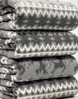 (BRUSHED SWEATER KNIT) BLACK REINDEERS ON GREY