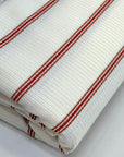 (RIB) RED AND ORANGE THIN STRIPES ON IVORY