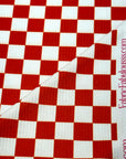 (4X2 YUMMY RIB) NEW RED AND OFF WHITE CHECKERED PATTERN