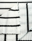 (WAFFLE) BLACK STRIPES ON OFF WHITE