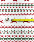 (SWEATER KNIT) RED REINDEERS AND RED POINSETTIA'S ON OFF WHITE (3)
