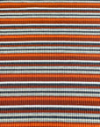 (SWEATER RIB) ORANGE, RUST, GRAY, AND OFF WHITE STRIPES