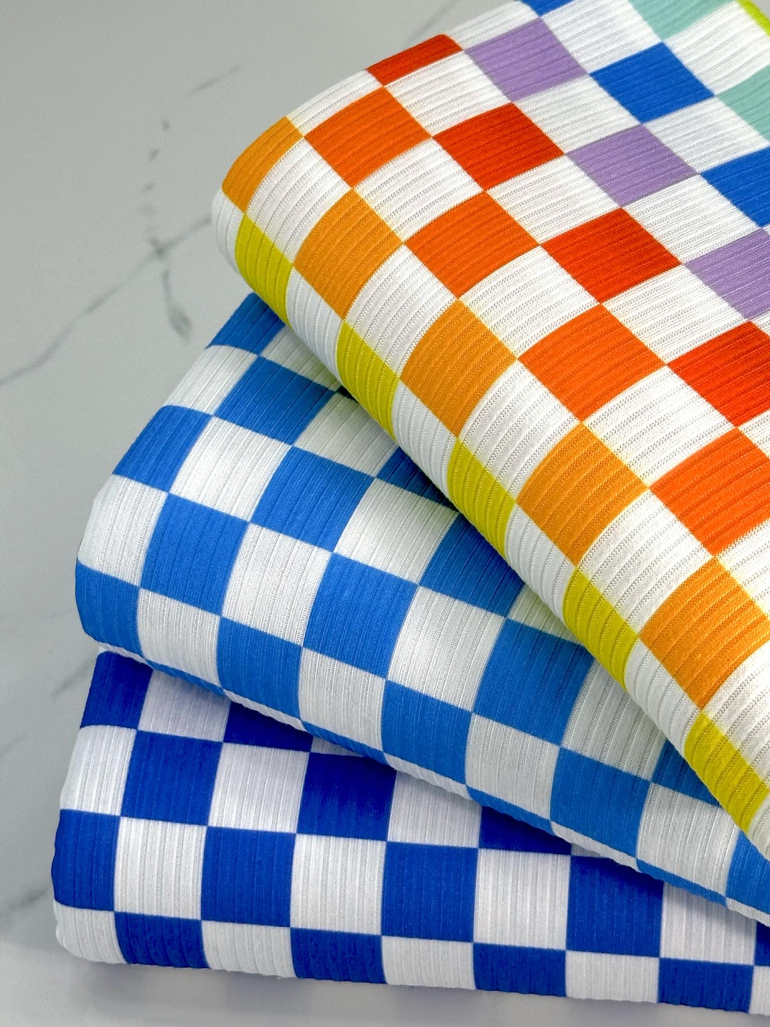 (YUMMY RIB) RAINBOW AND OFF WHITE CHECKERED