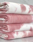 (2X2 RIB) DUSTY ROSE AND OFF WHITE TIE DYE