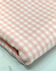 (DOUBLE KNIT) LIGHT PINK AND OFF WHITE GINGHAM