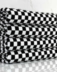 (RAYON MODAL) BLACK AND OFF WHITE CHECKERED