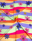 (DBP) PINK, YELLOW, PURPLE, AND HOT PINK FLOWERS ON COLORFUL WAVE (3)