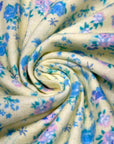 (FLANNEL COTTON) FLORAL PATTERN ON SOFT YELLOW