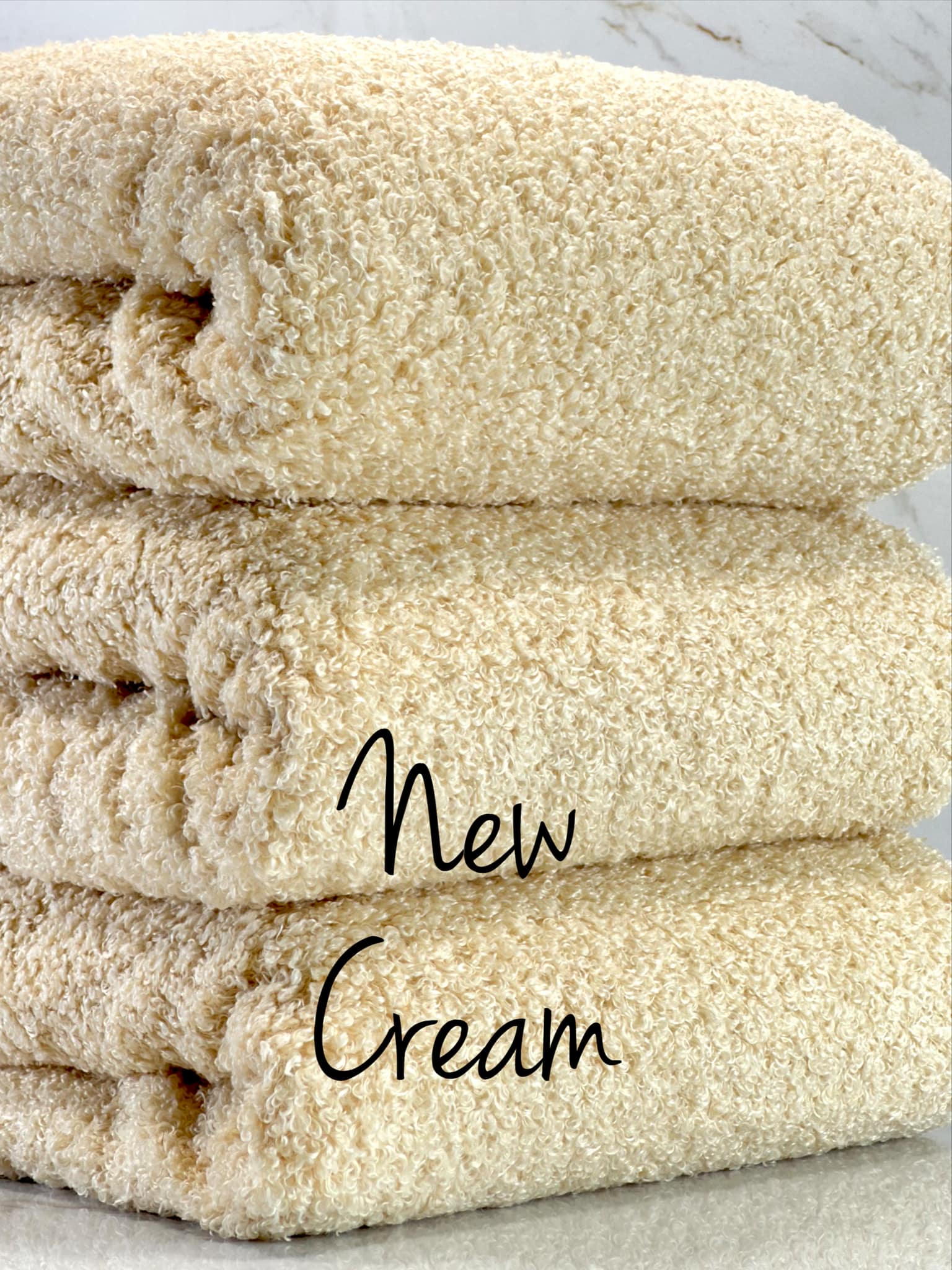 (TEDDY/ POODLE KNIT) NEW CREAM