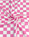 (FRENCH TERRY) PINK AND OFF WHITE CHECKERED(3)
