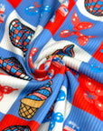 (2X2 YUMMY RIB) SIBLING MATCHING 4TH OF JULY CHECKERED (GIRL VERSION)