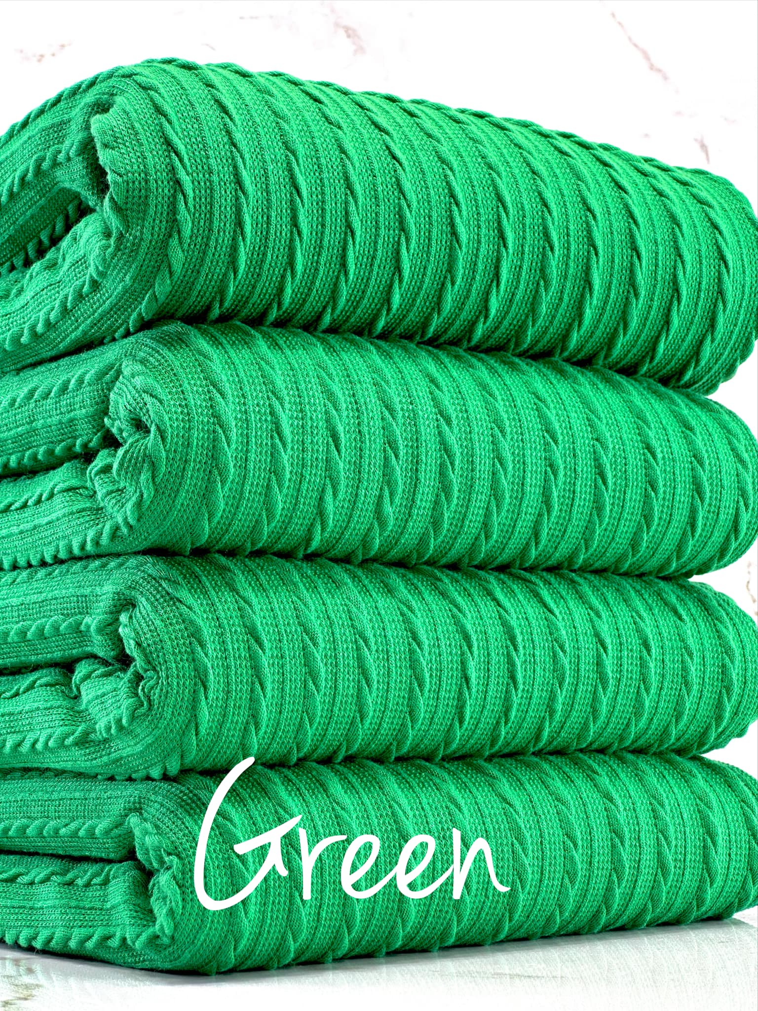 (CABLE KNIT) GREEN