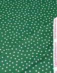 (4X2 RIB) TINY OFF WHITE POLKA DOTS ON EMERALD